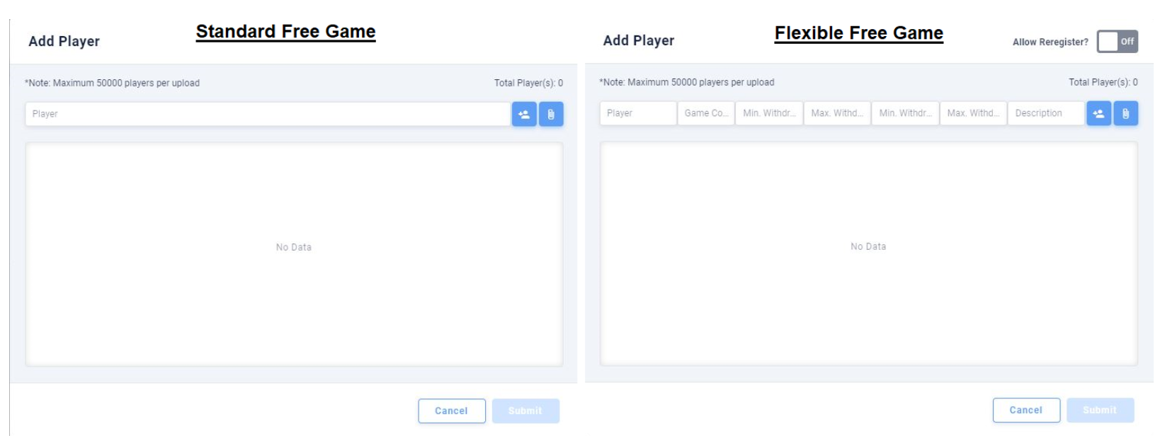 Add a single player free