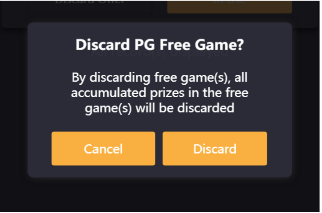 Discard offer free 2
