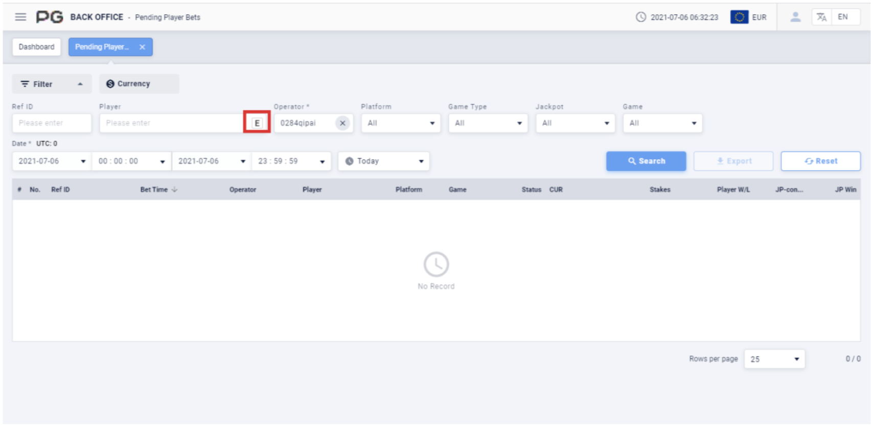 pending player bet pending player bet