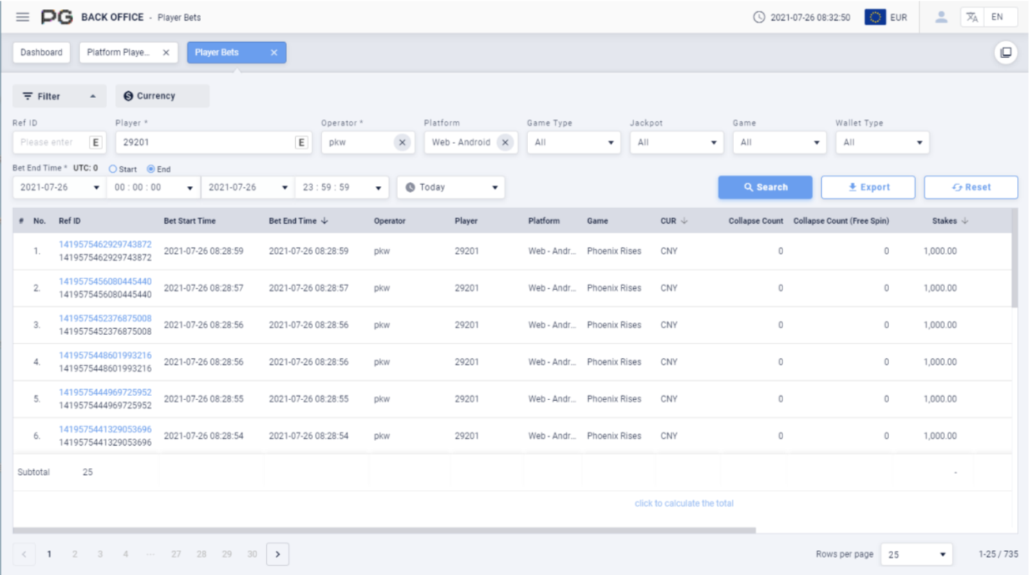 platform bet player platform bet player