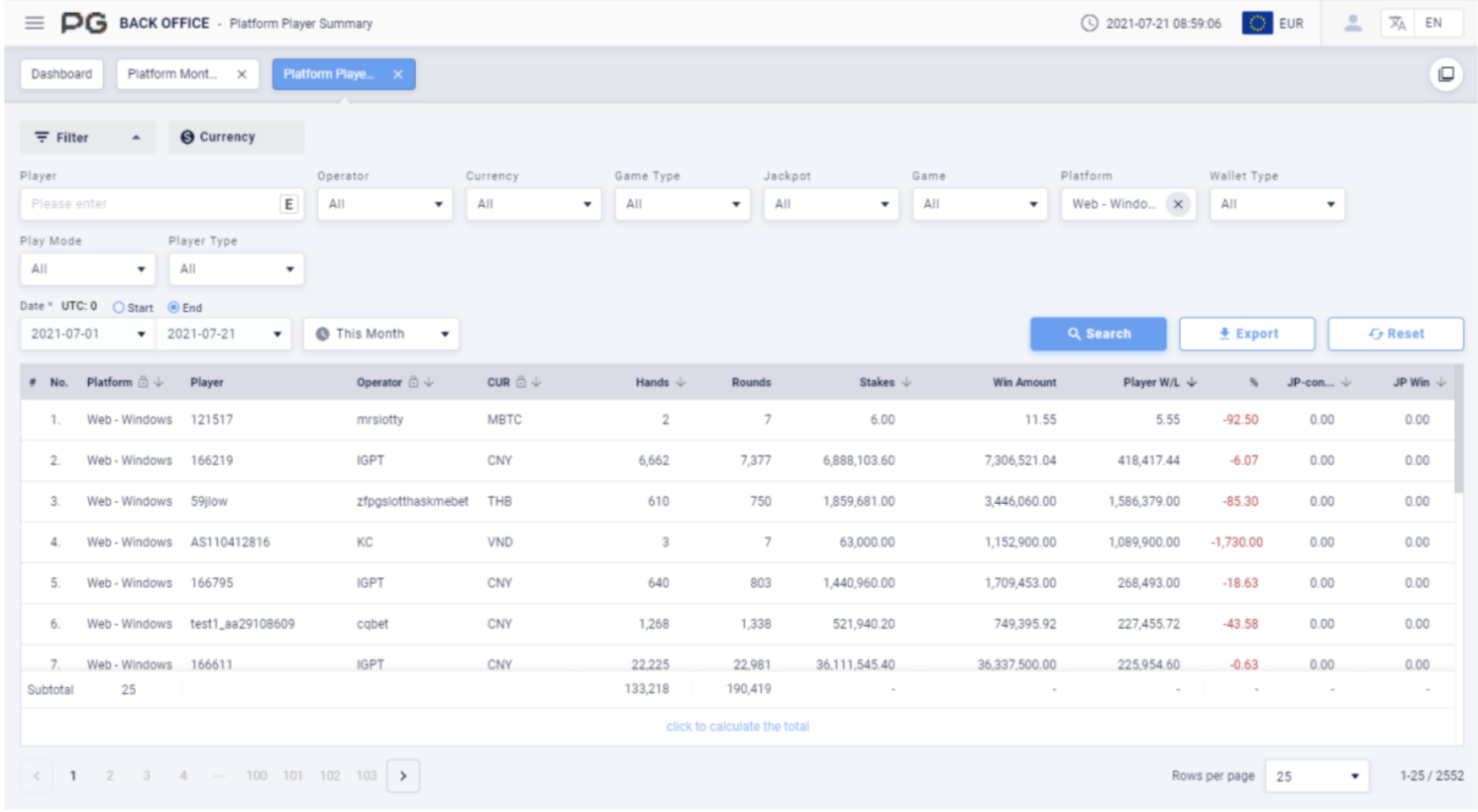 platform player platform player