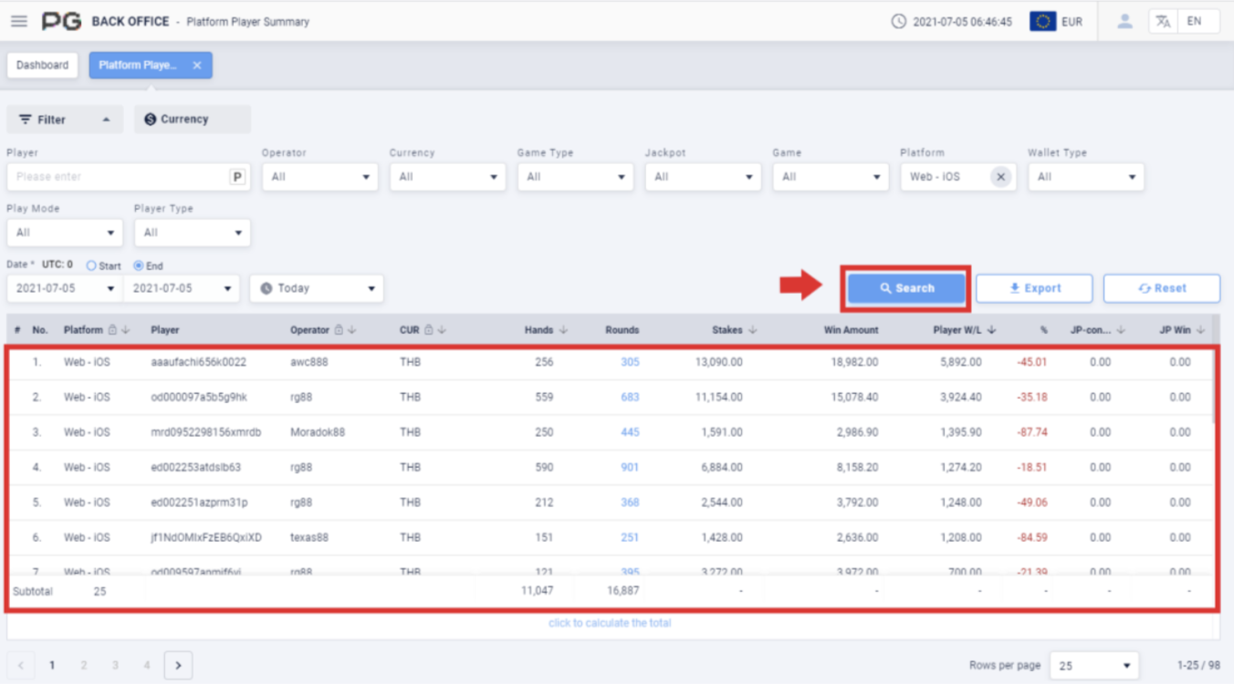 platform player search platform player search