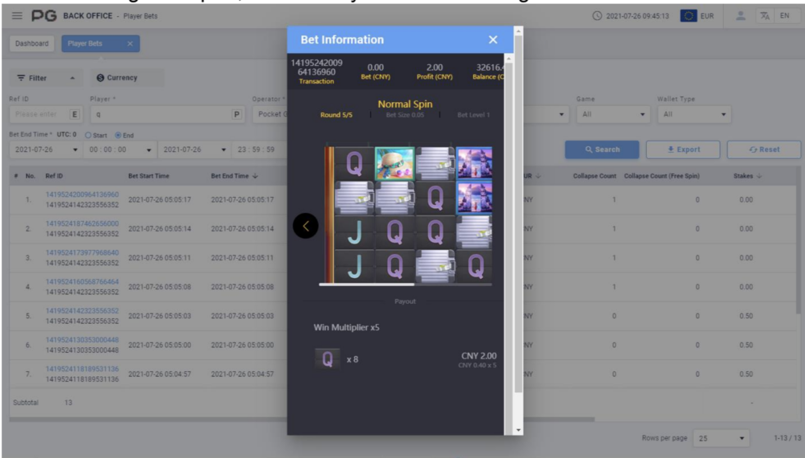 player bet info player bet info