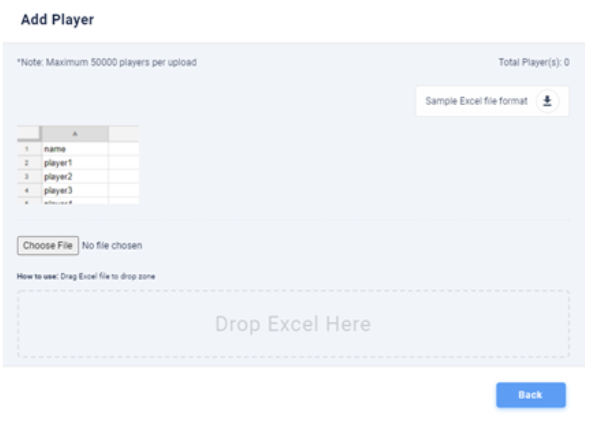 Use excel to add players
